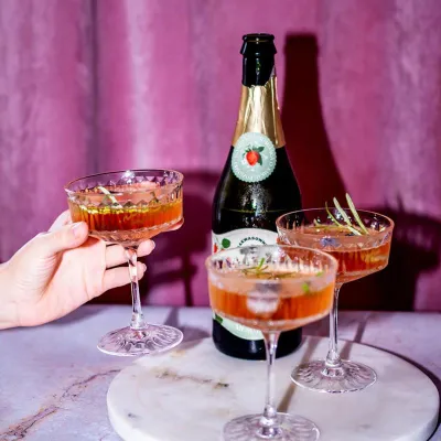 Kombucha szampańska o smaku poziomki 750ml Zakwasownia