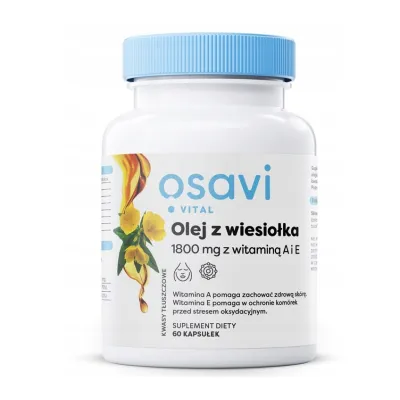 Olej z wiesiołka z witaminą A i E 1800mg  60 kaps Osavi