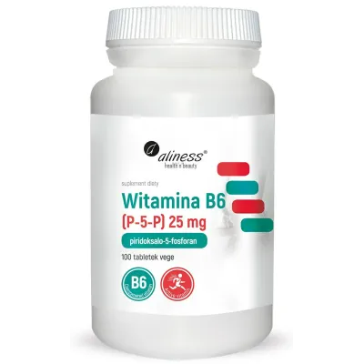 Witamina B6 (P-5-P) 25 mg x 100 tabletek  VEGE Aliness