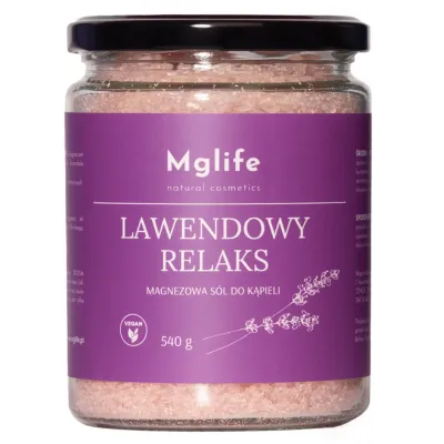 Lawendowy relaks magnezowa sól do kąpieli 540g Mglife