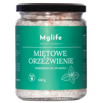 Miętowe orzeźwienie magnezowa sól do kąpieli 540g Mglife