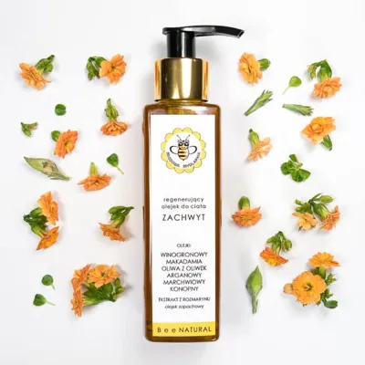 Olejek do ciała "Zachwyt" 150ml - Odżywczy olejek o aromacie miodu od Mydlarnia Miodowa, idealny do pielęgnacji skóry i relaksu.