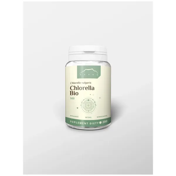 Chlorella BIO w tabletkach 500mg (ok 200 szt.) Nanga