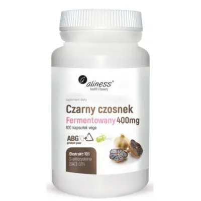 Czarny czosnek Ferm. 400 mg z 100 kaps. vege Aliness