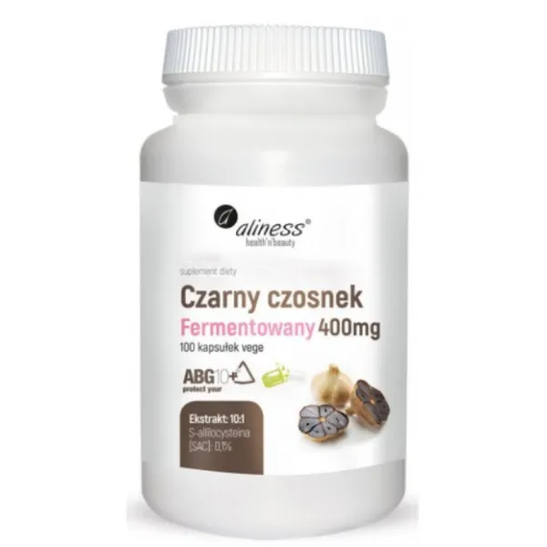 Czarny czosnek Ferm. 400 mg z 100 kaps. vege Aliness