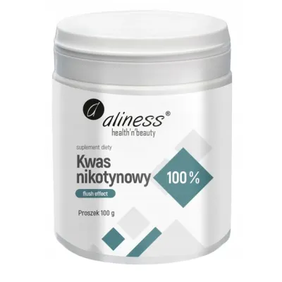 Kwas Nikotynowy proszek 100% flush effect x 100 g Aliness
