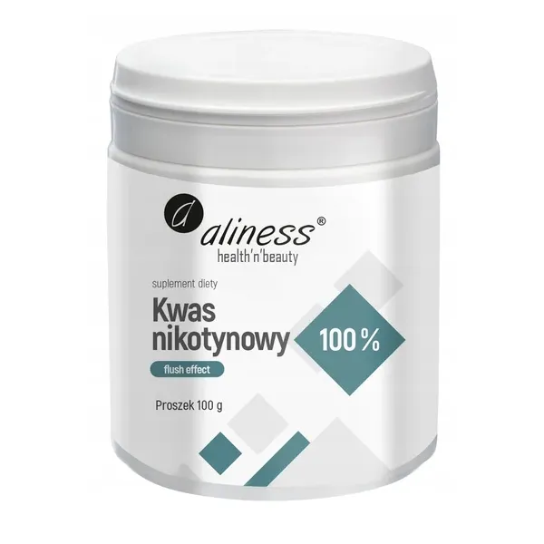 Kwas Nikotynowy proszek 100% flush effect x 100 g Aliness