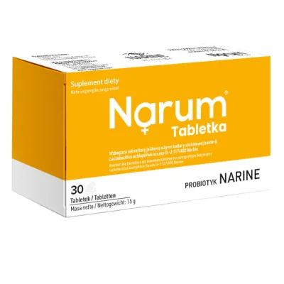 Narum Tabs. probiotyk 500mg 30 szt. żółte Narine