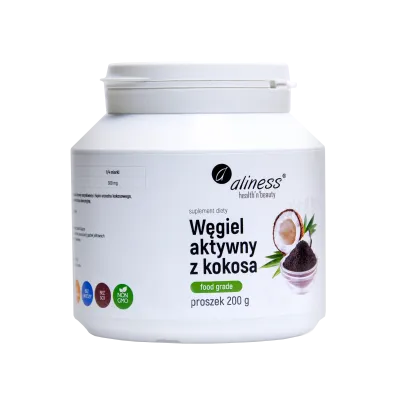 Węgiel aktywny z kokosa 200g proszek Aliness