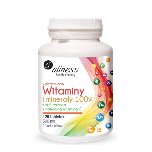 Witaminy i Minerały 100% 120 tabl. Aliness