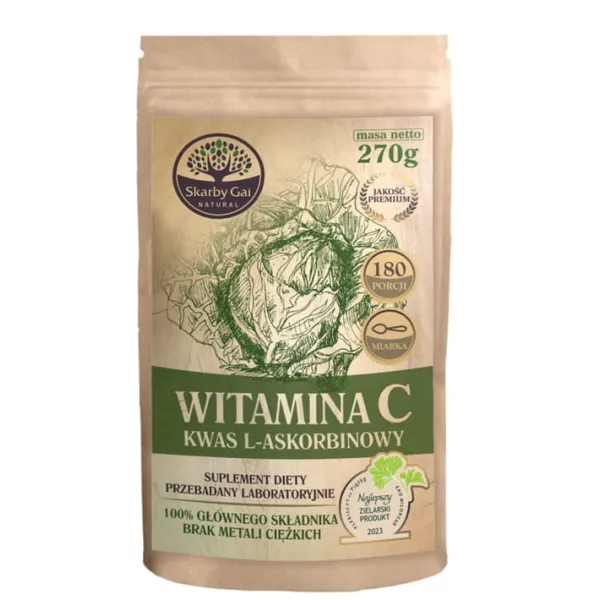 Witamina C z kapusty (kwas L- Askorbinowy) w proszku 270 g Skarby Gai