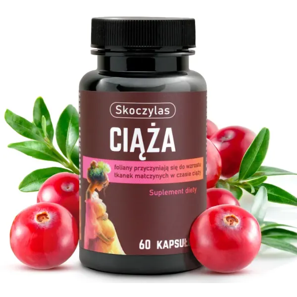 Ciąża kwas foliowy, żurawina 60kaps Skoczylas