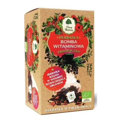 Herbatka Bomba Witaminowa eko w piramidkach 15x3g Dary Natury