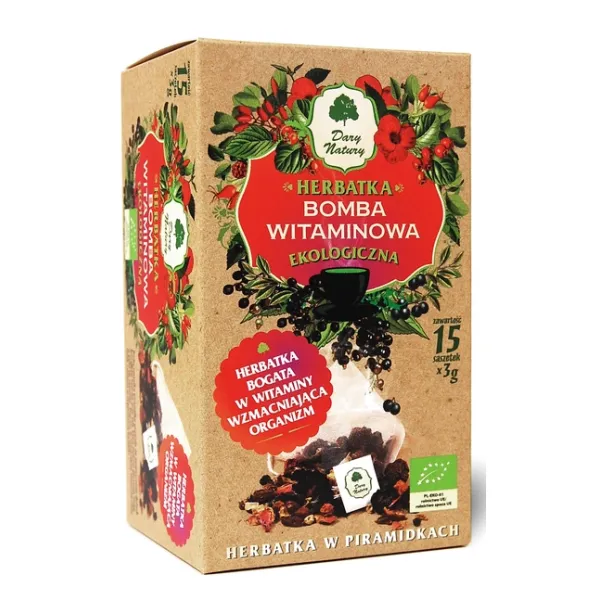Herbatka Bomba Witaminowa eko w piramidkach 15x3g Dary Natury