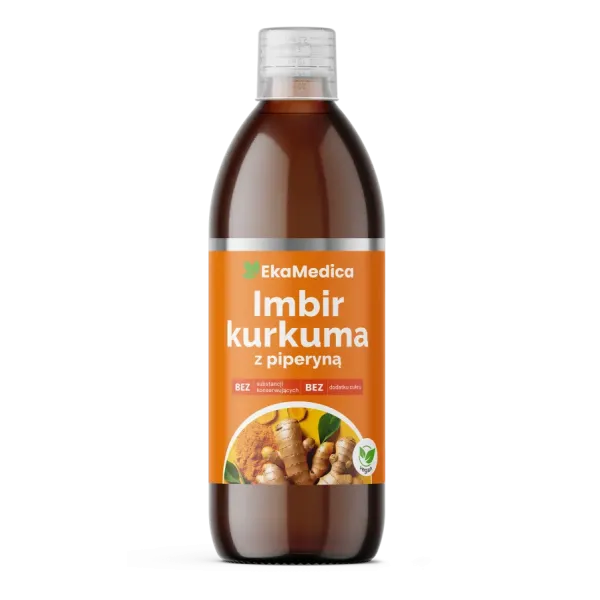 Imbir Kurkuma z piperyną 500 ml Suplement diety Sok EkaMedica