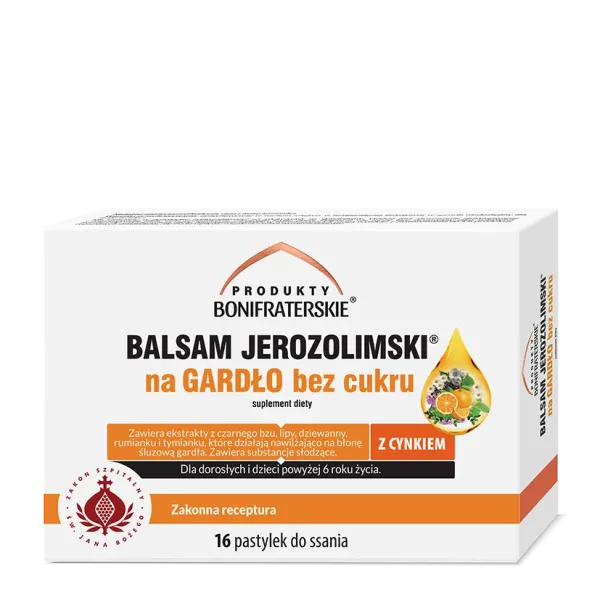 Balsam Jerozolimski na gardło bez cukru