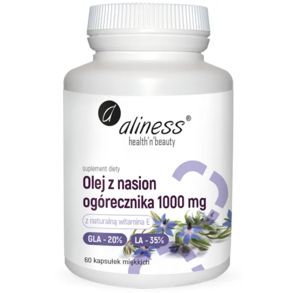 Olej z nasion ogórecznika 20% 35% 1000 mg x 60 kaps Aliness