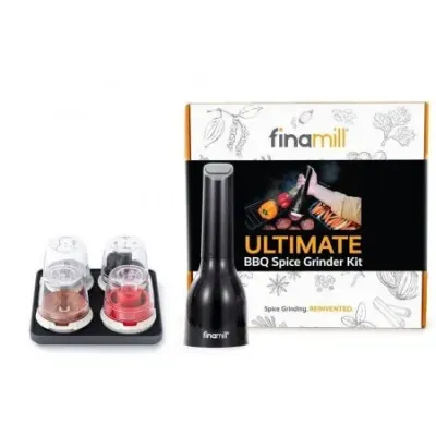 Zestaw Finamill BBQ akumulatorowy USB-C (młynek + 4 pojemniki + tacka)