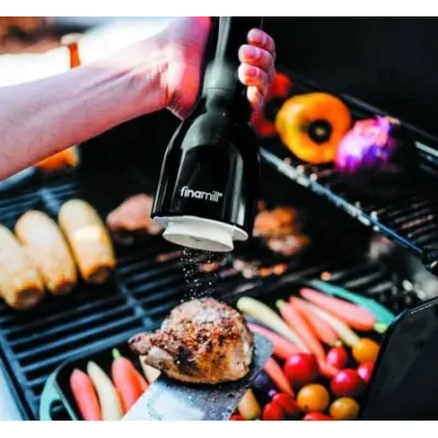 Zestaw Finamill BBQ akumulatorowy USB-C (młynek + 4 pojemniki + tacka)