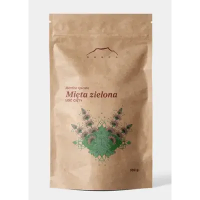 Mięta zielona spearmint liść 100g Nanga