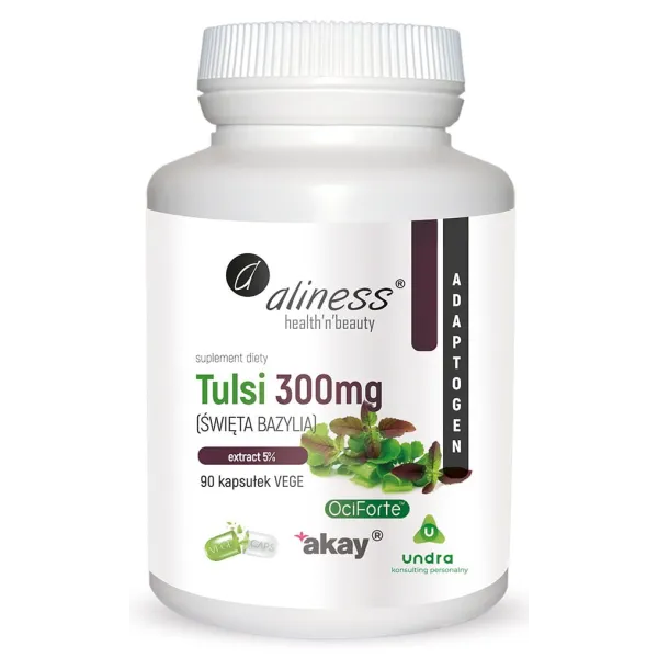 Tulsi (święta bazylia) 5% 300mg 90kaps. Aliness