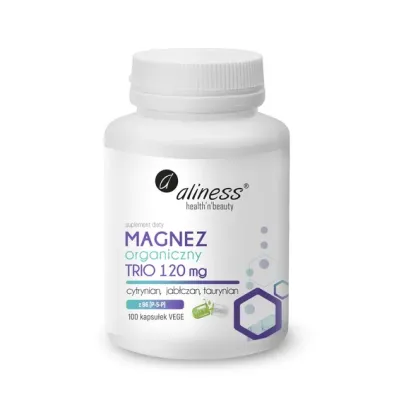 Magnez Organiczny TRIO 120mg z B6 100 kapsułek Aliness