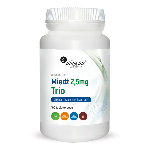 Miedź trio 2,5 mg x 100 vege tab. Aliness