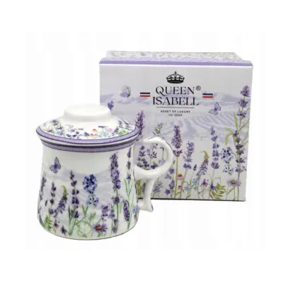 Kubek ceramiczny z zaparzaczem w pudełku ozdobnym