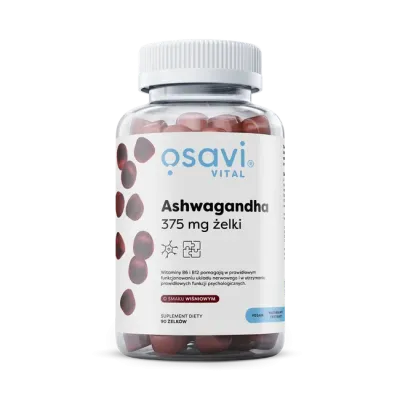 Ashwagandha 375mg żelki wiśnia 90 gummies Osavi