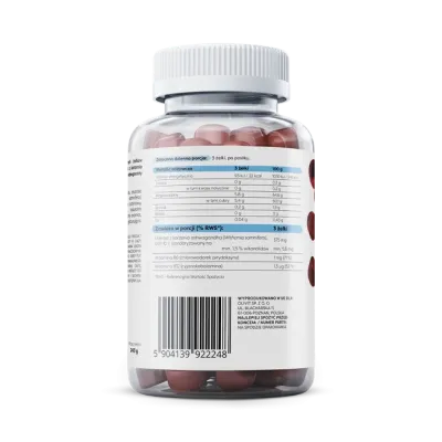 Ashwagandha 375mg żelki wiśnia 90 gummies Osavi