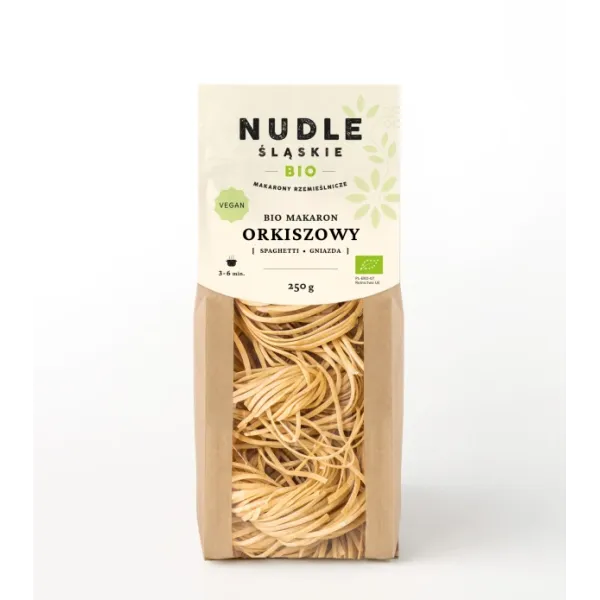 Makaron Orkiszowy Jasny Spaghetti 250g BIO Nudle Śląskie
