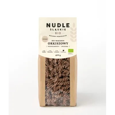 Makaron Orkiszowy Pełnoziarnisty Świdry 400g BIO Nudle Śląskie