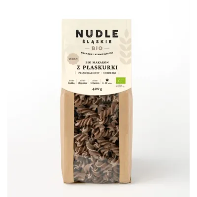 Makaron z Płaskurki Pełnoziarnisty Świdry 400g BIO Nudle Śląskie