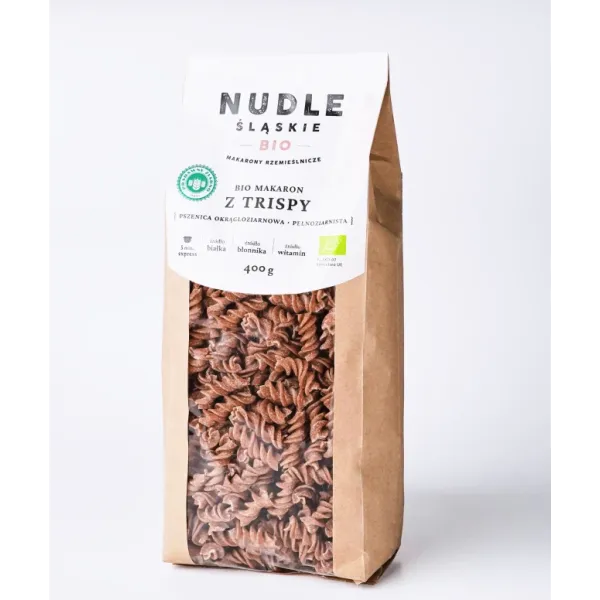 Makaron z Trispy Pełnoziarnisty Świdry 400g BIO Nudle Śląskie
