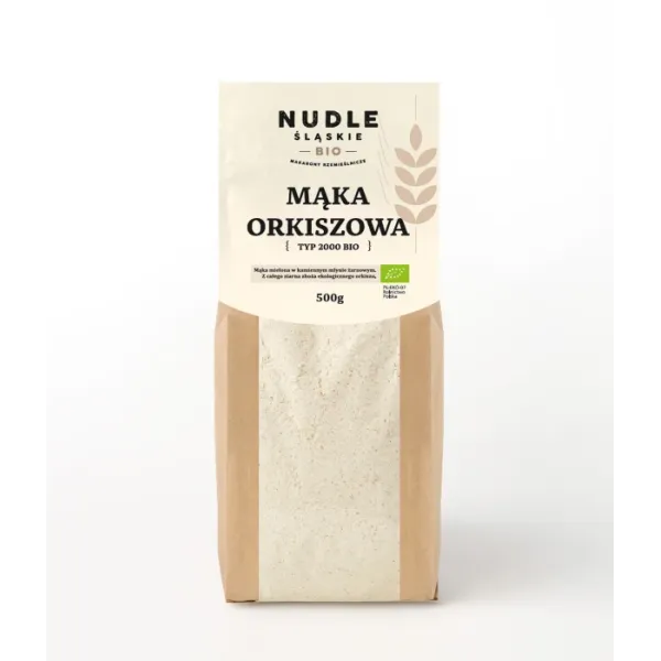 Mąka Orkiszowa Pełnoziarnista BIO 500g Nudle Śląskie