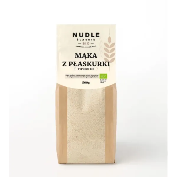 Mąka z Płaskurki Pełnoziarnista BIO 500g Nudle Śląskie
