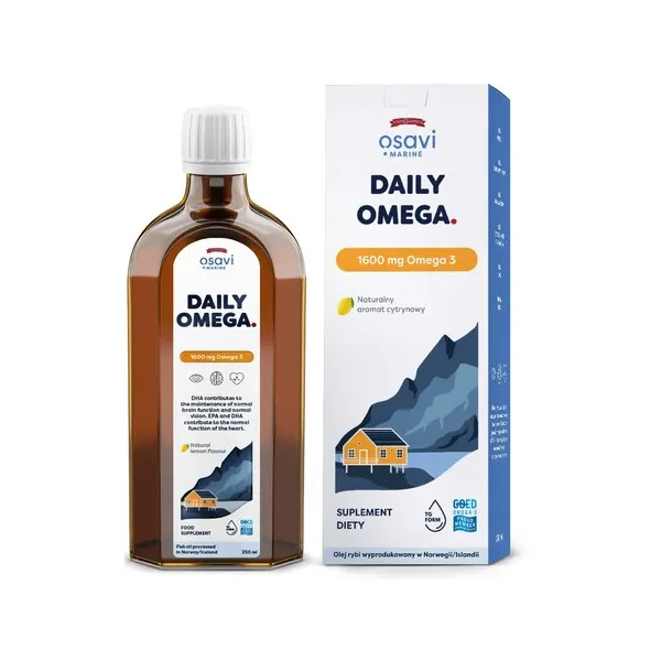 Daily Omega 1600 mg - omega 3  smak cytrynowy 250 ml OSAVI