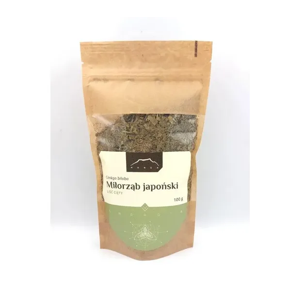 Ginkgo biloba Miłorząb japoński liść cięty 100g Nanga