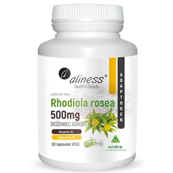 Różeniec górski Rhodiola rosea 500mg Aliness