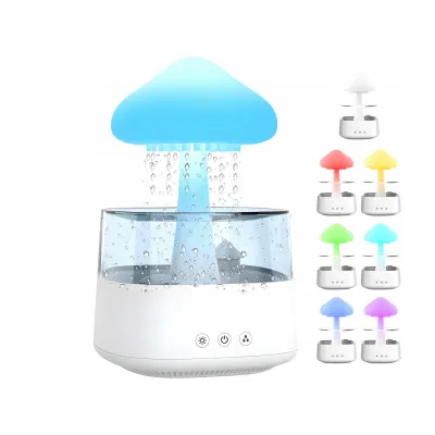 Nawilżacz z efektem padającego deszczu - nowoczesna lampka nocna