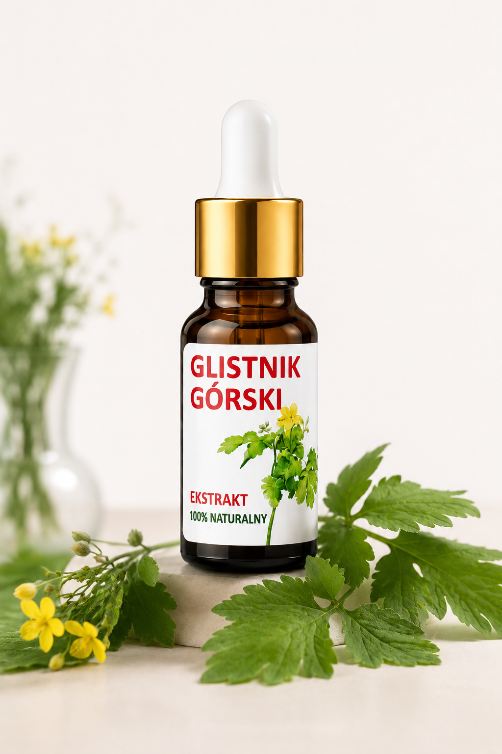 Ekstrakt z glistnika kurzajki 100% naturalny 10ml